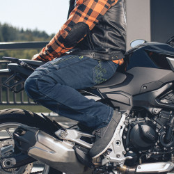 Jean de moto résistant pour hommes avec doublure en maille respirante renforcé en fibre d'aramide - Protections amovibles