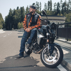 Jean de moto résistant pour hommes avec doublure en maille respirante renforcé en fibre d'aramide - Protections amovibles