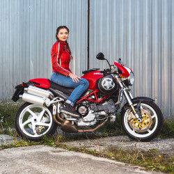 Jean de moto pour femmes avec poches et passants de ceinture - Denim de moto résistant avec de l'aramide