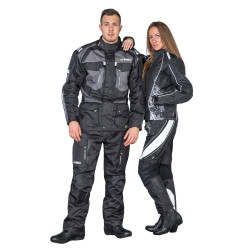 Pantalon de moto coupe vent avec tissu imperméable et protections CE amovibles