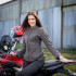 Veste de moto en cuir pour femmes avec protections CE et sangle d'ajustement