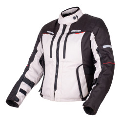 Veste de moto ajustable pour femmes avec protections CE et doublure thermique et climatique - Système de ventilation réglable