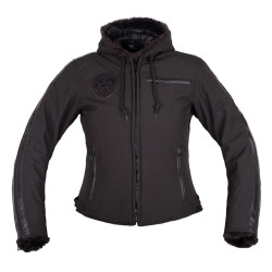 Veste de moto pour femmes avec doublure en micropolaire et protections CE des coudes et épaules