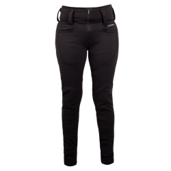 Legging de moto pour femmes avec doublure en aramide résistant et protections certifiées et amovibles des hanches et genoux