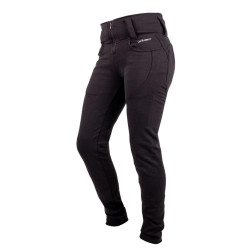 Legging de moto pour femmes avec doublure en aramide résistant et protections certifiées et amovibles des hanches et genoux