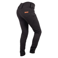 Legging de moto pour femmes avec tissu élastique et protections certifiées pour les hanches et les genoux