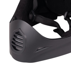 Casque de descente pour le BMX et le freeride avec mentonnière rembourré et bouches d'aération - Casque de descente avec visière