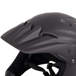Casque de descente pour le BMX et le freeride avec mentonnière rembourré et bouches d'aération - Casque de descente avec visière