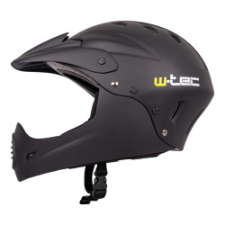 Casque de descente pour le BMX et le freeride avec mentonnière rembourré et bouches d'aération - Casque de descente avec visière