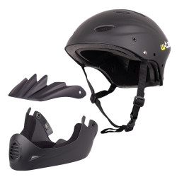 Casque de descente pour le BMX et le freeride avec mentonnière rembourré et bouches d'aération - Casque de descente avec visière