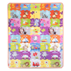 Tapis d'apprentissage et de jeux pour enfants 150 x 180 en mousse antidérapante - Différents thèmes avec impression recto verso