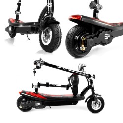 Trottinette électrique GACRUX rouge et noir pliante avec siège