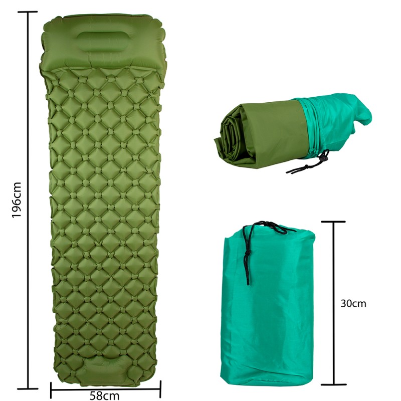 Tapis gonflable en nylon pour 1 personne - Le matelas gonflable parfait pour un sommeil confortable en voyage