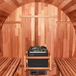 Sauna d'extérieur pour 6 personnes avec température ajustable de 15° C à 90° C - Conception en bois de cèdre