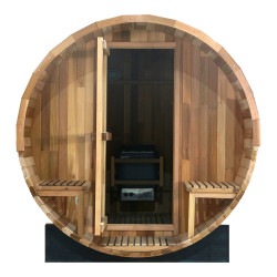 Sauna d'extérieur pour 6 personnes avec température ajustable de 15° C à 90° C - Conception en bois de cèdre
