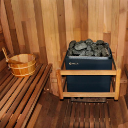 Sauna baril d'extérieur en bois de cèdre pour 4 personnes avec accessoires et porche - 90°C maximum