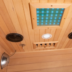 Cabine de sauna infrarouge pour 1 personne avec ioniseur d'oxygène et 7 modes de lumières - Usage domestique