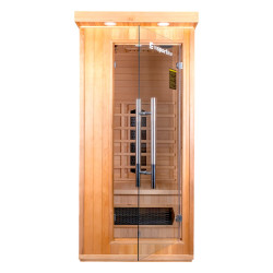 Cabine de sauna infrarouge pour 1 personne avec ioniseur d'oxygène et 7 modes de lumières - Usage domestique