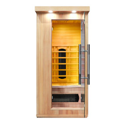 Cabine de sauna infrarouge pour 1 personne avec ioniseur d'oxygène et 7 modes de lumières - Usage domestique