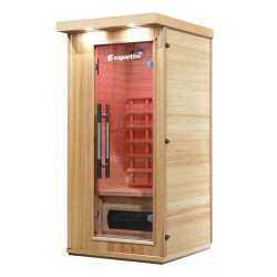 Cabine de sauna infrarouge pour 1 personne avec ioniseur d'oxygène et 7 modes de lumières - Usage domestique