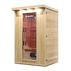 Sauna infrarouge en bois pour 2 personnes avec 7 modes de luminothérapie et ioniseur d'air - Utilisation en intérieur