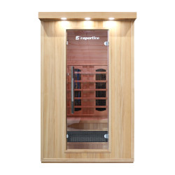 Sauna infrarouge en bois pour 2 personnes avec 7 modes de luminothérapie et ioniseur d'air - Utilisation en intérieur