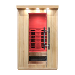Sauna infrarouge en bois pour 2 personnes avec 7 modes de luminothérapie et ioniseur d'air - Utilisation en intérieur
