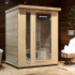 Sauna infrarouge 3 places avec luminothérapie et ioniseur d'air - Conception en bois avec température jusqu'à 65°C