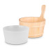 Set d'accessoires pour sauna avec seau et louche en bois