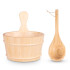 Set d'accessoires pour sauna avec seau et louche en bois