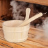 Set d'accessoires pour sauna avec seau et louche en bois