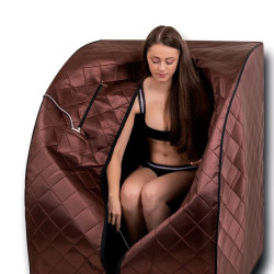 Sauna infrarouge portable pour usage à domicile avec coussin chauffant pour les pieds et chaise - Bien-être et détente