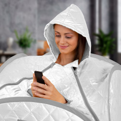 Sauna à vapeur pour utilisation à domicile avec température ajustable jusqu'à 60°C - Système de rangement pop-up