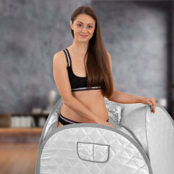 Sauna à vapeur pour utilisation à domicile avec température ajustable jusqu'à 60°C - Système de rangement pop-up
