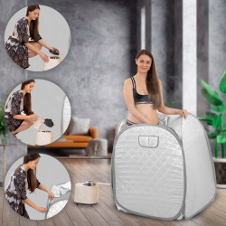 Sauna à vapeur pour utilisation à domicile avec température ajustable jusqu'à 60°C - Système de rangement pop-up