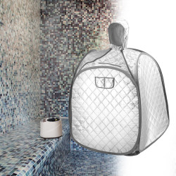 Sauna à vapeur pour utilisation à domicile avec température ajustable jusqu'à 60°C - Système de rangement pop-up