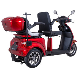 Scooter électrique sans permis à trois roues pour deux personnes - Autonomie de 60 km et vitesse max 25 km/H
