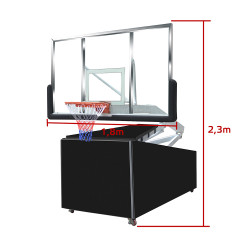 Panier de basket-ball mobile avec cerceau réglable en hauteur - Système de pliage pour un panier de basket compact