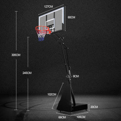 Panier de basket-ball réglable en hauteur et cerceau à ressorts de compression - Filet en nylon résistant et cadre en acier