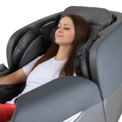 Siège de massage en cuir synthétique avec 12 programmes et 5 vitesses - Chauffage infrarouge pour le dos