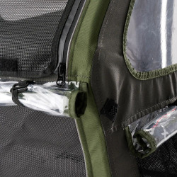 Remorque de vélo pour enfant ou animal de compagnie avec pare-soleil et fenêtres en plastique transparent