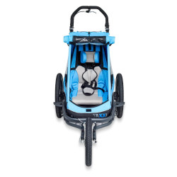 Remorque tout-terrain et pliable de vélo pouvant transporter un enfant - Support de tête intégré