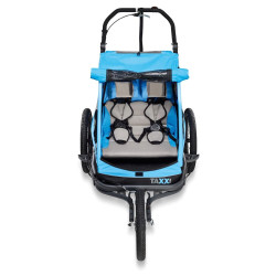 Remorque de vélo 2 places pour enfants avec supports de tête et ceintures de sécurité - Poussette tout-terrain et pliable