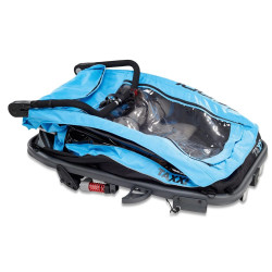 Remorque de vélo 2 places pour enfants avec supports de tête et ceintures de sécurité - Poussette tout-terrain et pliable