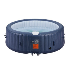 Spa gonflable rond et chauffant avec 130 jets et système de filtration d'eau intégré pour 6 personnes - 208 x 208 x 65