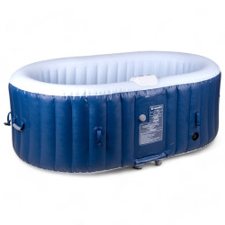 Spa gonflable ovale compact 190 x 120 x 65 cm pour 2 personnes avec filtre à eau et jets de massage x 100 - Température max 40°C