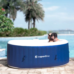 Spa gonflable ovale compact 190 x 120 x 65 cm pour 2 personnes avec filtre à eau et jets de massage x 100 - Température max 40°C