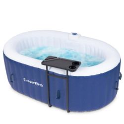 Spa gonflable ovale compact 190 x 120 x 65 cm pour 2 personnes avec filtre à eau et jets de massage x 100 - Température max 40°C