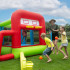 Château gonflable pour enfants avec toboggan et but de football - Paniers de basket et filet de volley-ball intégrés