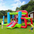 Château gonflable pour enfants avec toboggan et but de football - Paniers de basket et filet de volley-ball intégrés